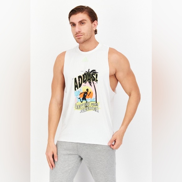ADIDAS Recycled Plastic Sleeveless Mens Tank Top Muscle Shirt Size Small - Picture 1 of 12